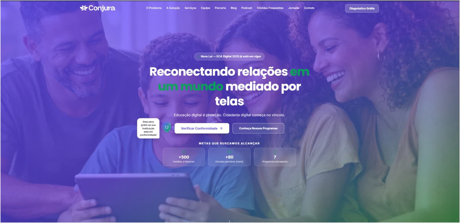 Screenshot of the Conjura website